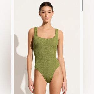 Hunza G moss green square neck one piece